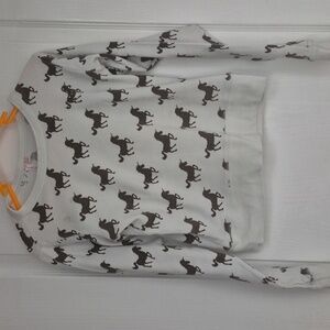 Kids' Unicorn Pattern Sweatshirt - White & Black